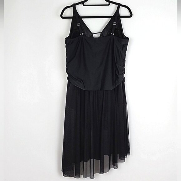 Carol Wior 3 Way Slimsuit Sarong Suit Shape Detector Black One Piece Size 24W - Picture 2 of 16